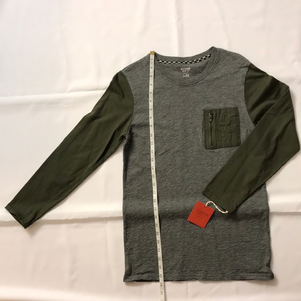 NWT Boys Mossimo Long Sleeve Shirt Gray and Olive Green Size L